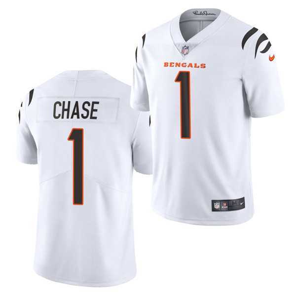 Men & Women & Youth Cincinnati Bengals #1 Ja%27Marr Chase White Vapor Untouchable Limited Stitched Jersey